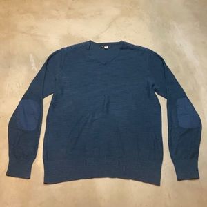 John Varvatos Linen Blend Elbow Patches Sweater